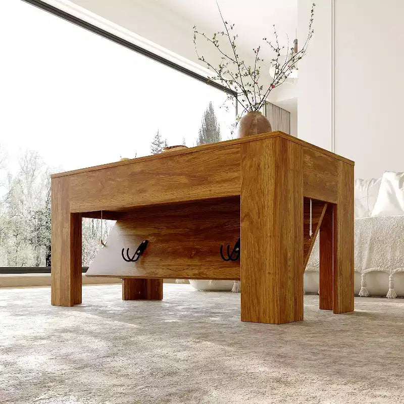 Multi-Function Center Table with Hidden Storage and Tactical Features Coffee Table Kids Desk Small Table