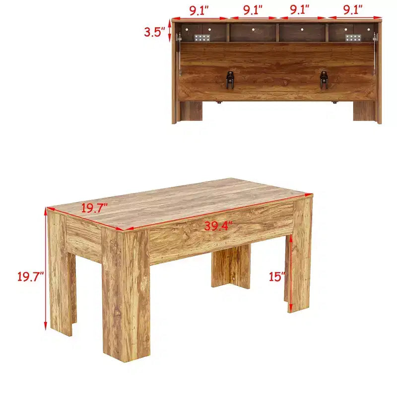Table basse multifonctionnelle avec rangement dissimulé et fonctions tactiques