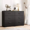 Acekool 6 Drawer Dresser, Modern Chest with Metal Handles, Wooden TV Stand & Storage Organizer for Bedroom, Living Room