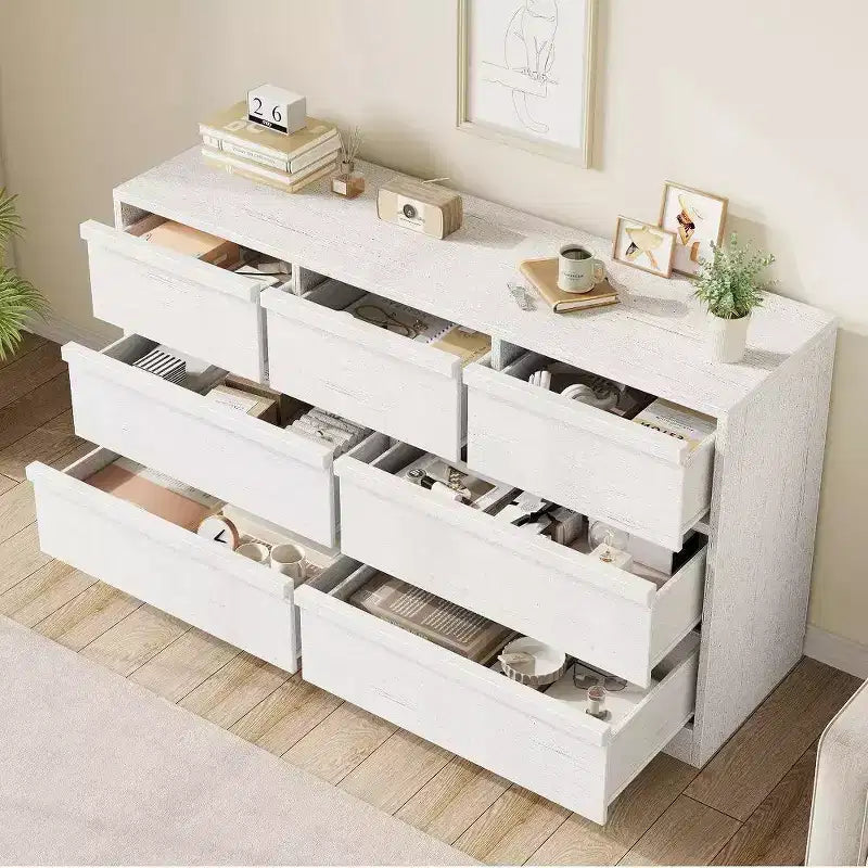 Commode Double Moderne avec Tiroirs de Rangement, Commode en Bois