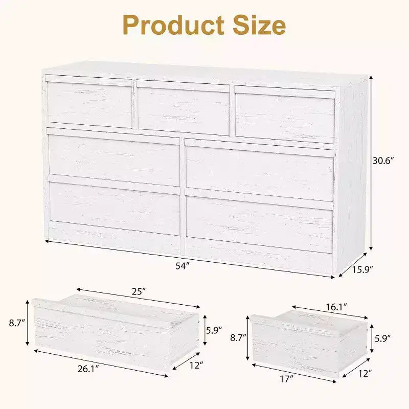 Commode Double Moderne avec Tiroirs de Rangement, Commode en Bois