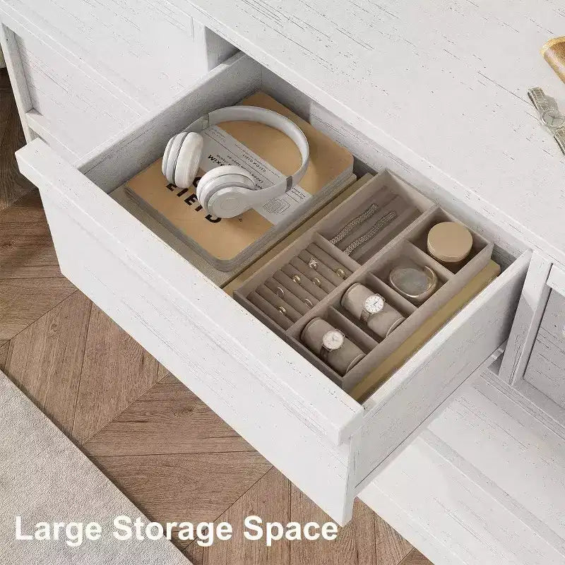 Commode Double Moderne avec Tiroirs de Rangement, Commode en Bois