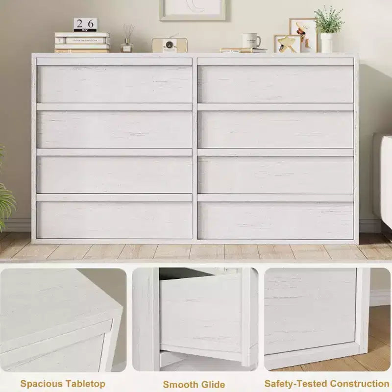 Commode Double Moderne avec Tiroirs de Rangement, Commode en Bois