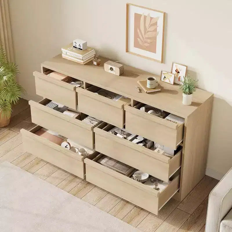 Commode Double Moderne avec Tiroirs de Rangement, Commode en Bois