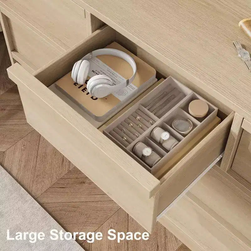 Commode Double Moderne avec Tiroirs de Rangement, Commode en Bois