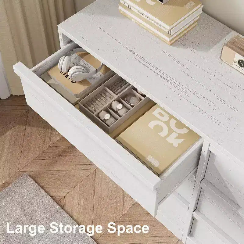 Commode Double Moderne avec Tiroirs de Rangement, Commode en Bois