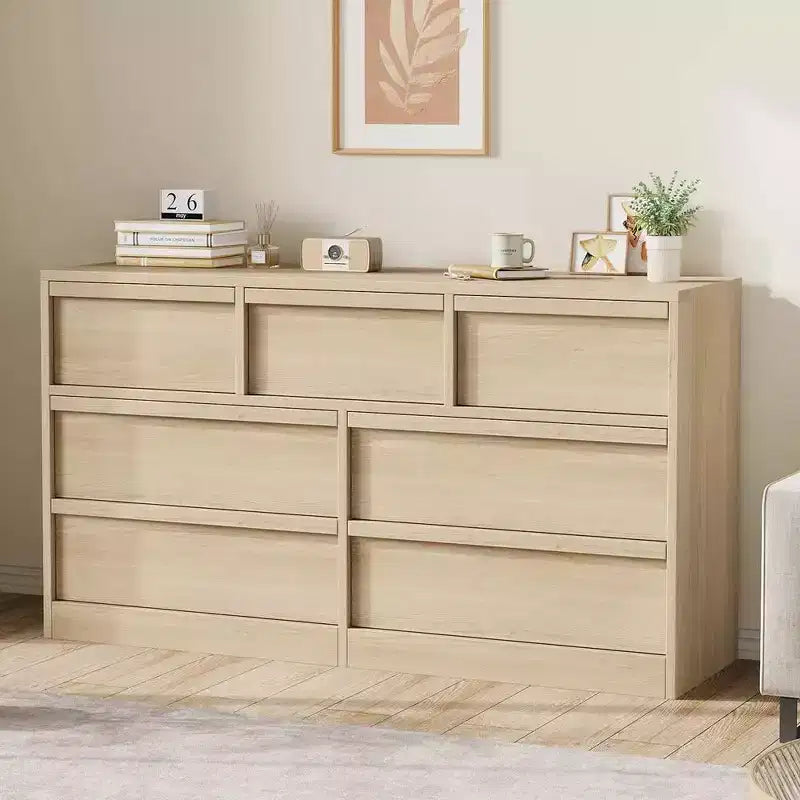 Commode Double Moderne avec Tiroirs de Rangement, Commode en Bois