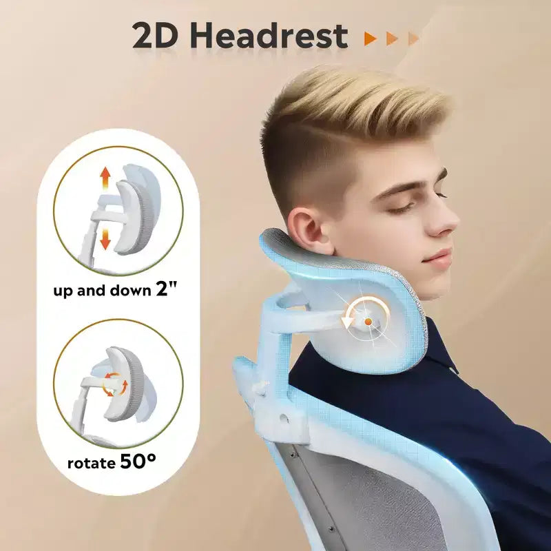 Chaise de bureau à dossier en maille, chaise de bureau ergonomique avec accoudoirs relevables