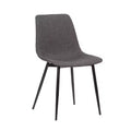 Armen Living,Monte Contemporary Dining Chair in Charcoal Faux Leather with Black Powder Coated Metal Legs