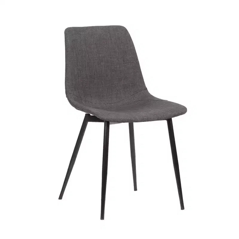 Armen Living,Monte Contemporary Dining Chair in Charcoal Faux Leather with Black Powder Coated Metal Legs