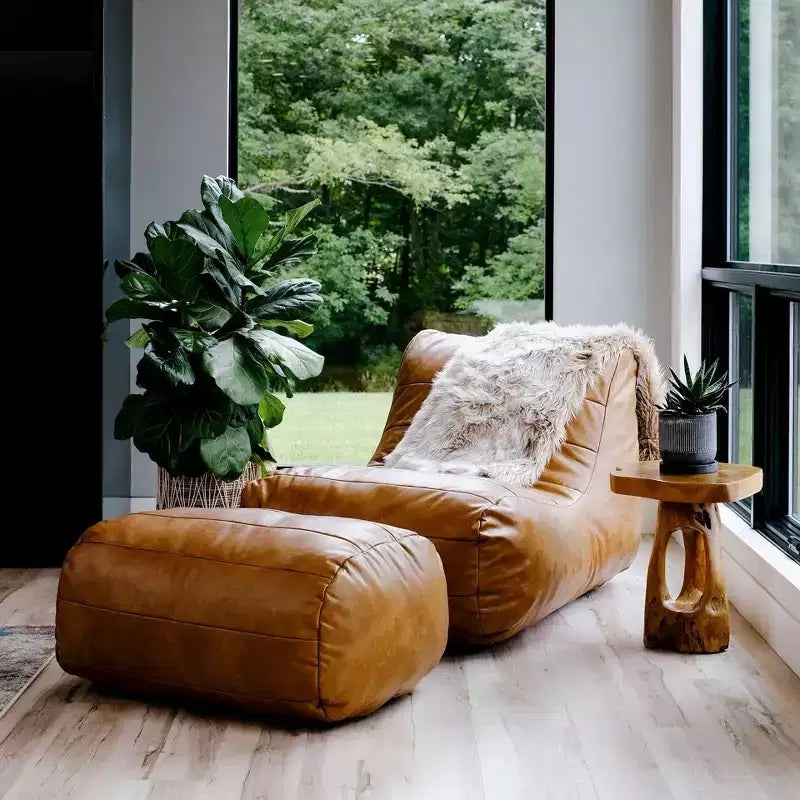Chaise longue pouf structuré rempli de mousse, tous âges