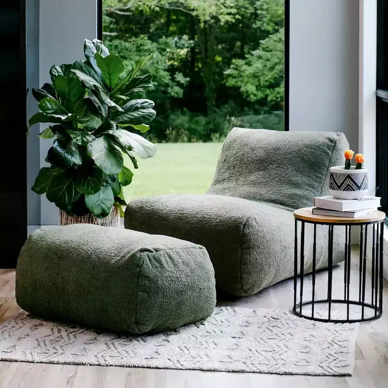 Chaise longue pouf structuré rempli de mousse, tous âges