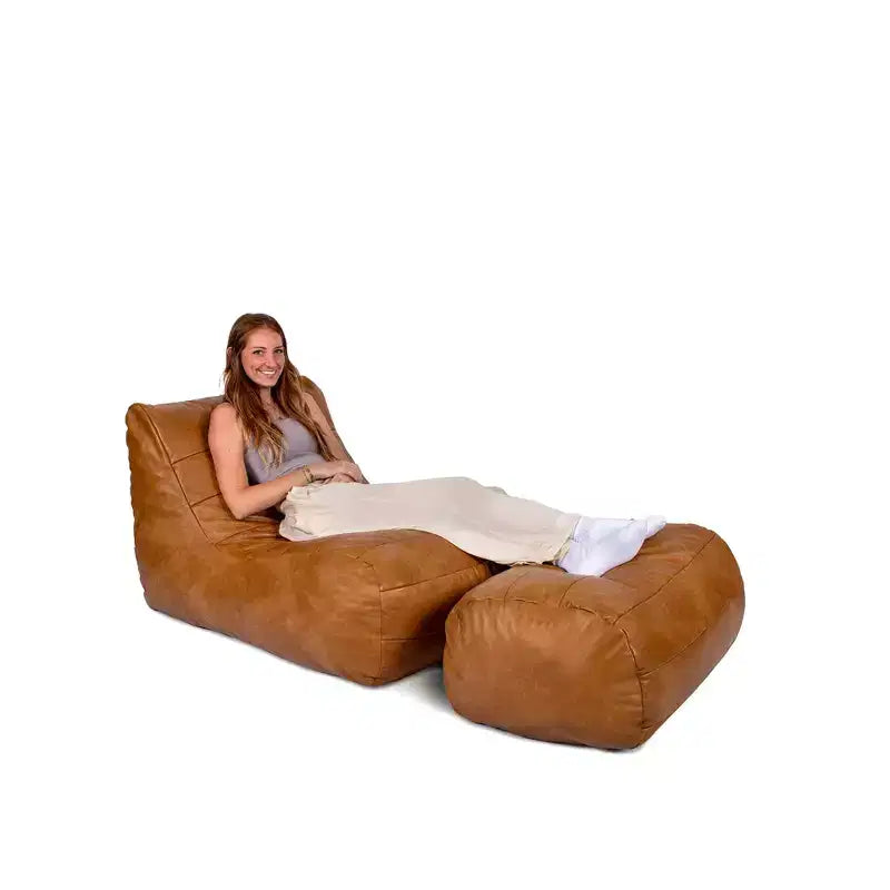 Chaise longue pouf structuré rempli de mousse, tous âges