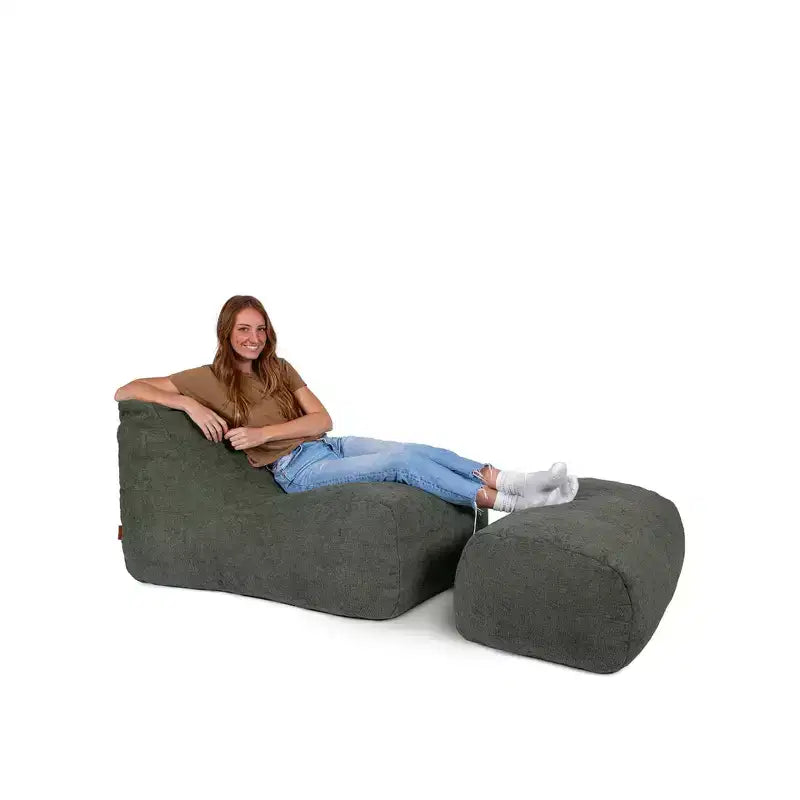 Chaise longue pouf structuré rempli de mousse, tous âges