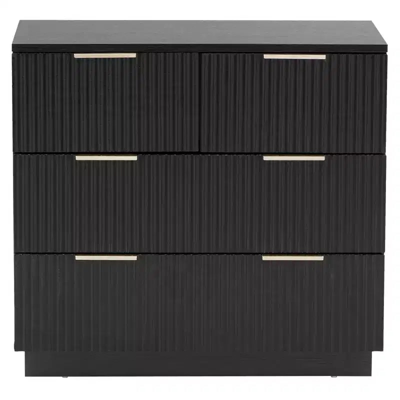 Karl Home 4-Drawer Black MDF (Medium-Density Fiberboard) 28.35in. W Nightstands