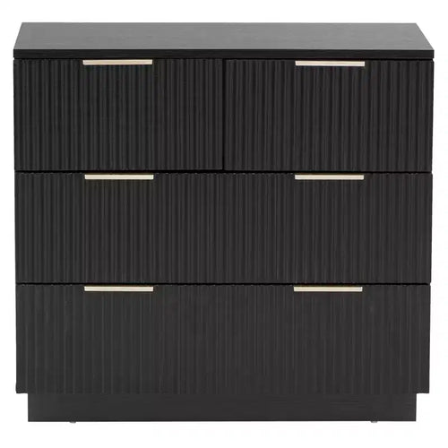 Karl Home 4-Drawer Black MDF (Medium-Density Fiberboard) 28.35in. W Nightstands