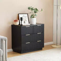 Tables de chevet 4 tiroirs en MDF noir de 72 cm de large