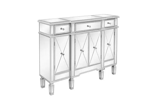 Karl Home 3-Drawer Silver MDF (Medium-Density Fiberboard) 48.03in. W Chest of Drawer