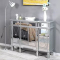 Commode à 3 tiroirs en MDF argenté de 122 cm de large