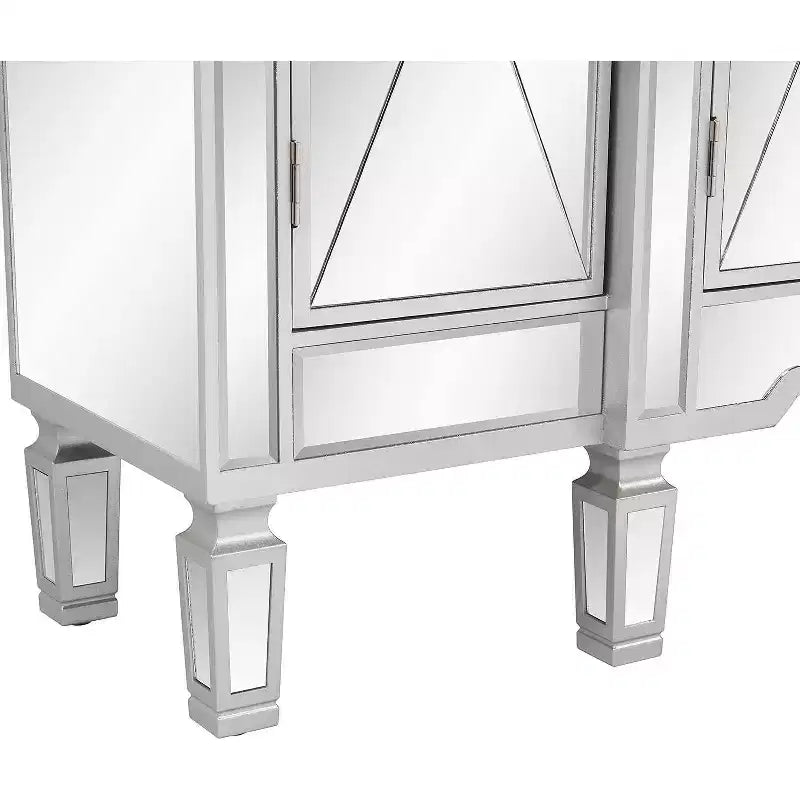 Commode à 3 tiroirs en MDF argenté de 122 cm de large