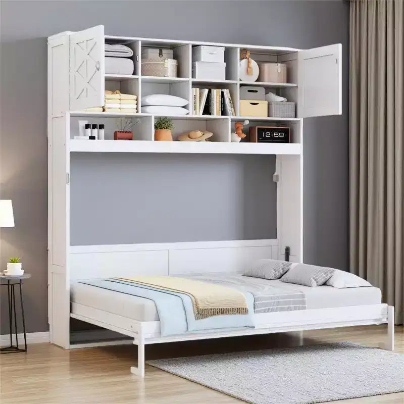 Merax Queen Size Wall Murphy Bed with Ample Storage