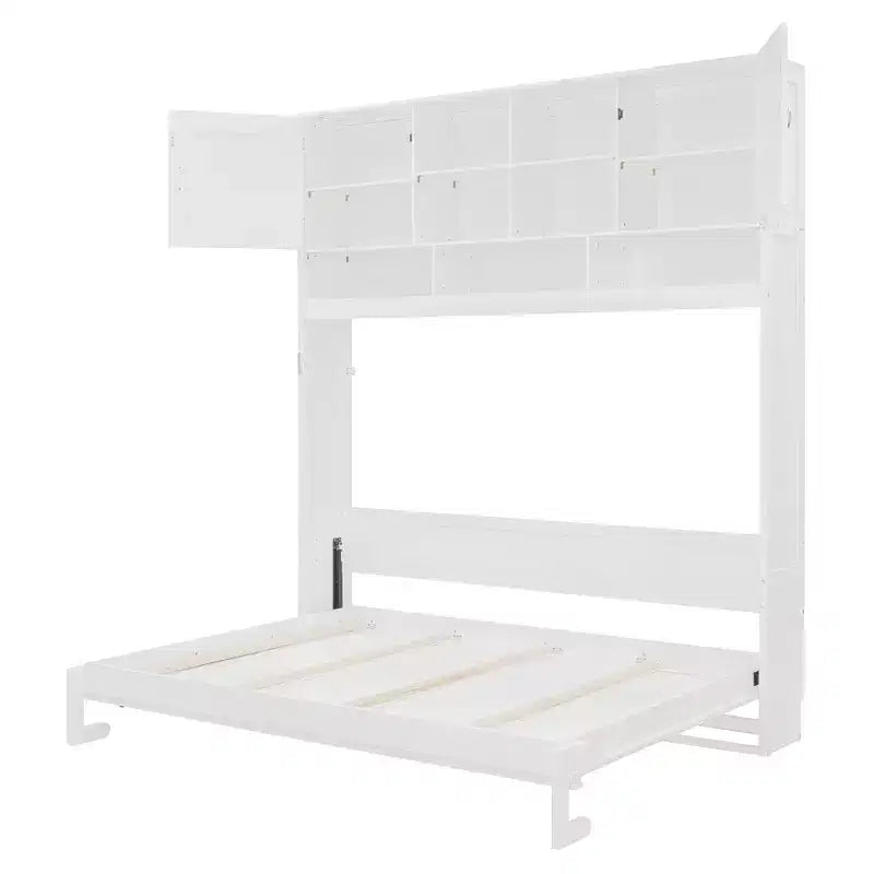 Lit escamotable mural Queen Size avec grand espace de rangement