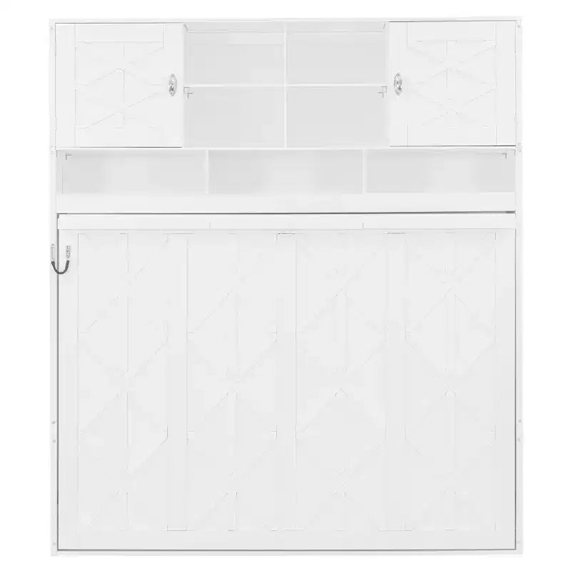 Lit escamotable mural Queen Size avec grand espace de rangement