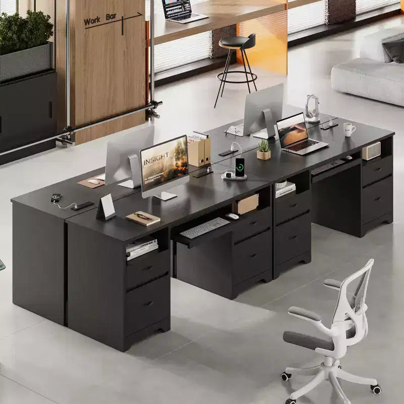 Bureau d'ordinateur avec station de recharge et tiroir pour clavier, bureau avec tiroirs