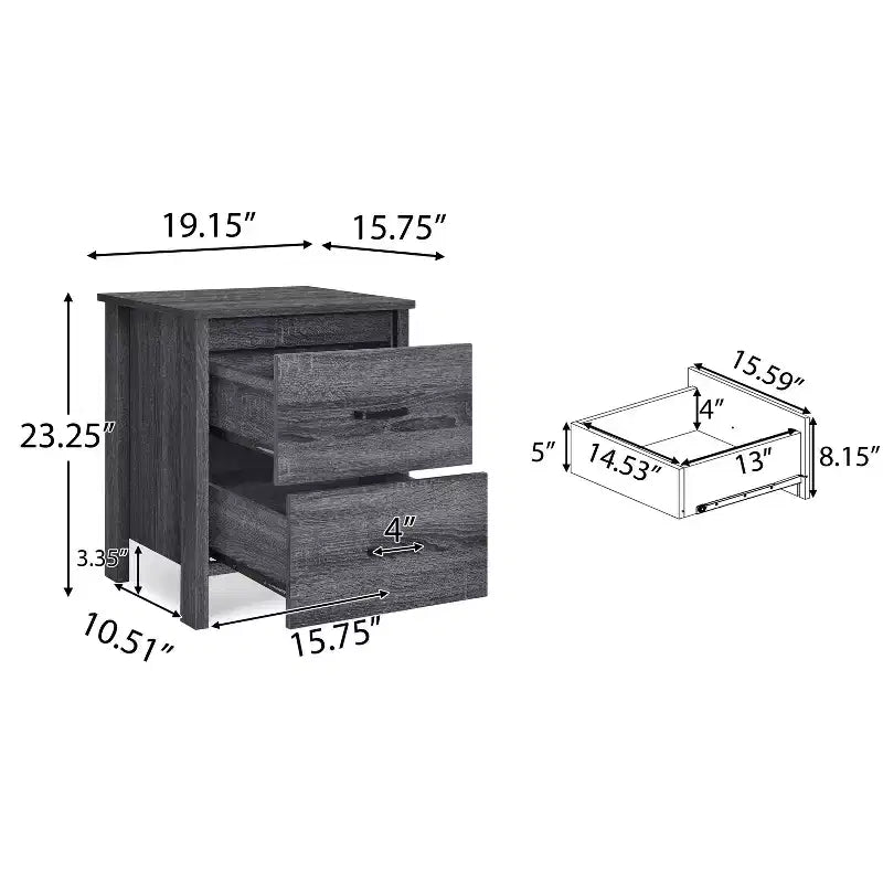 Tables de chevet contemporaines en bois à 2 tiroirs